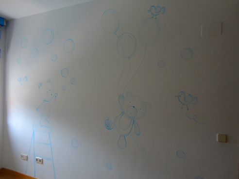pintura en habitaciones de bebe para decorar paredes